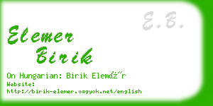 elemer birik business card